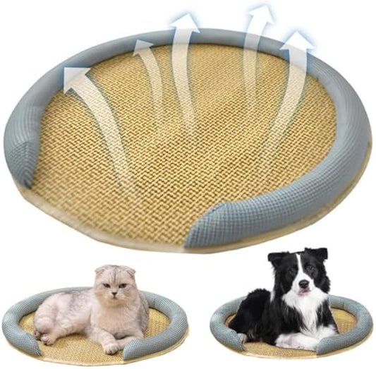Rattan Cooling Mat Bed for Cats and Dogs