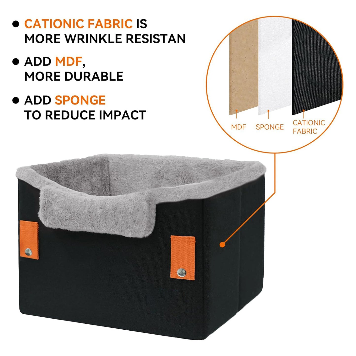 Portable Dog Car Booster Seat with Safety Leash