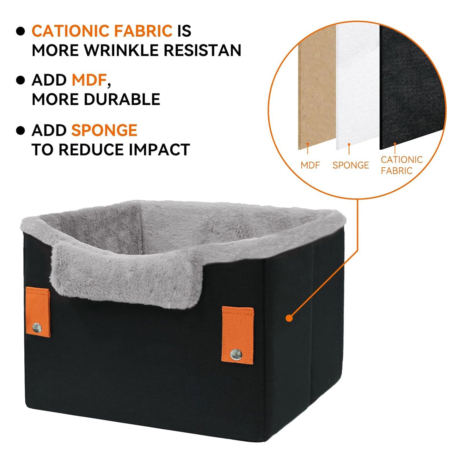 Portable Dog Car Booster Seat with Safety Leash