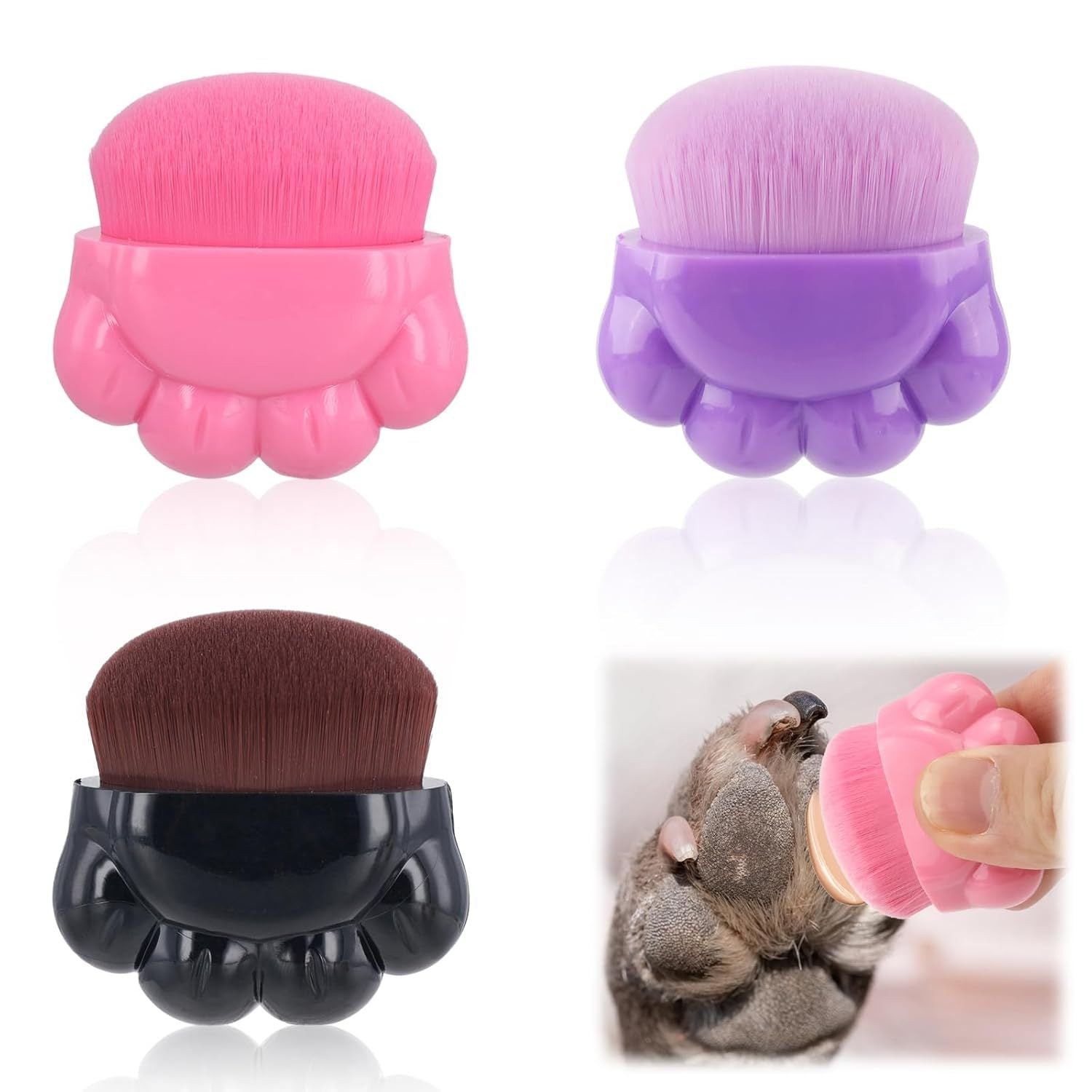Pet Paw & Nose Balm Brush Set 3pcs - Soft Care Solution