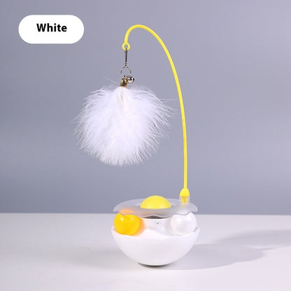 Interactive Cat Tumbler Toy with Feather Teaser