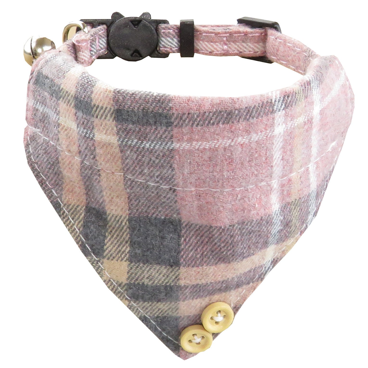 Plaid Bow Tie Cat Collar with Bandana Scarf