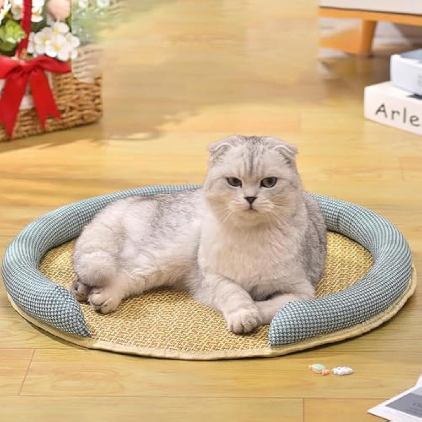 Rattan Cooling Mat Bed for Cats and Dogs