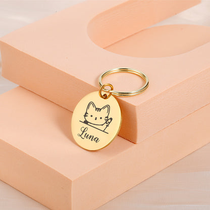 Personalized Pet ID Tag with Name & Number