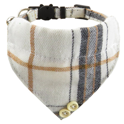 Plaid Bow Tie Cat Collar with Bandana Scarf