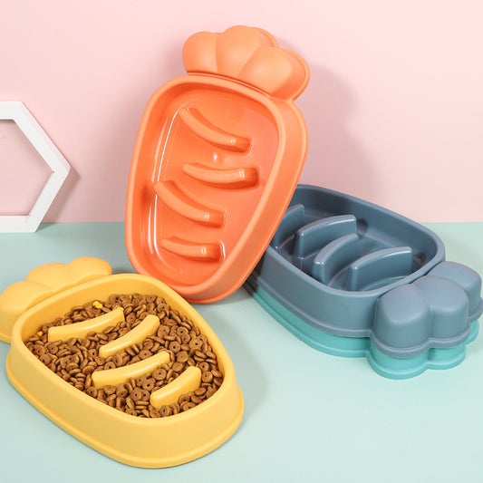 Carrot-Shaped Slow Feeder Pet Bowl