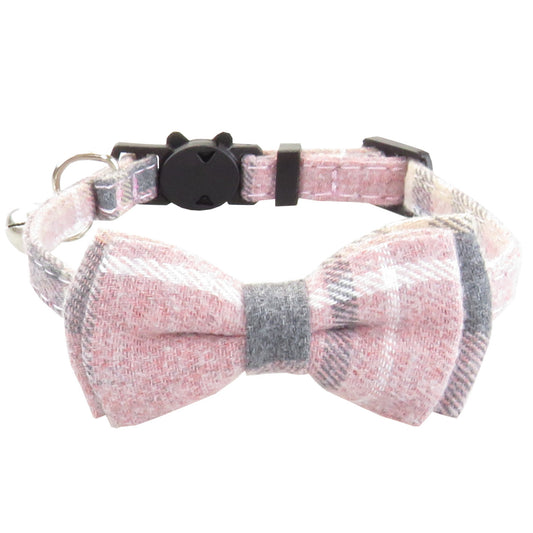 Plaid Bow Tie Cat Collar with Bandana Scarf