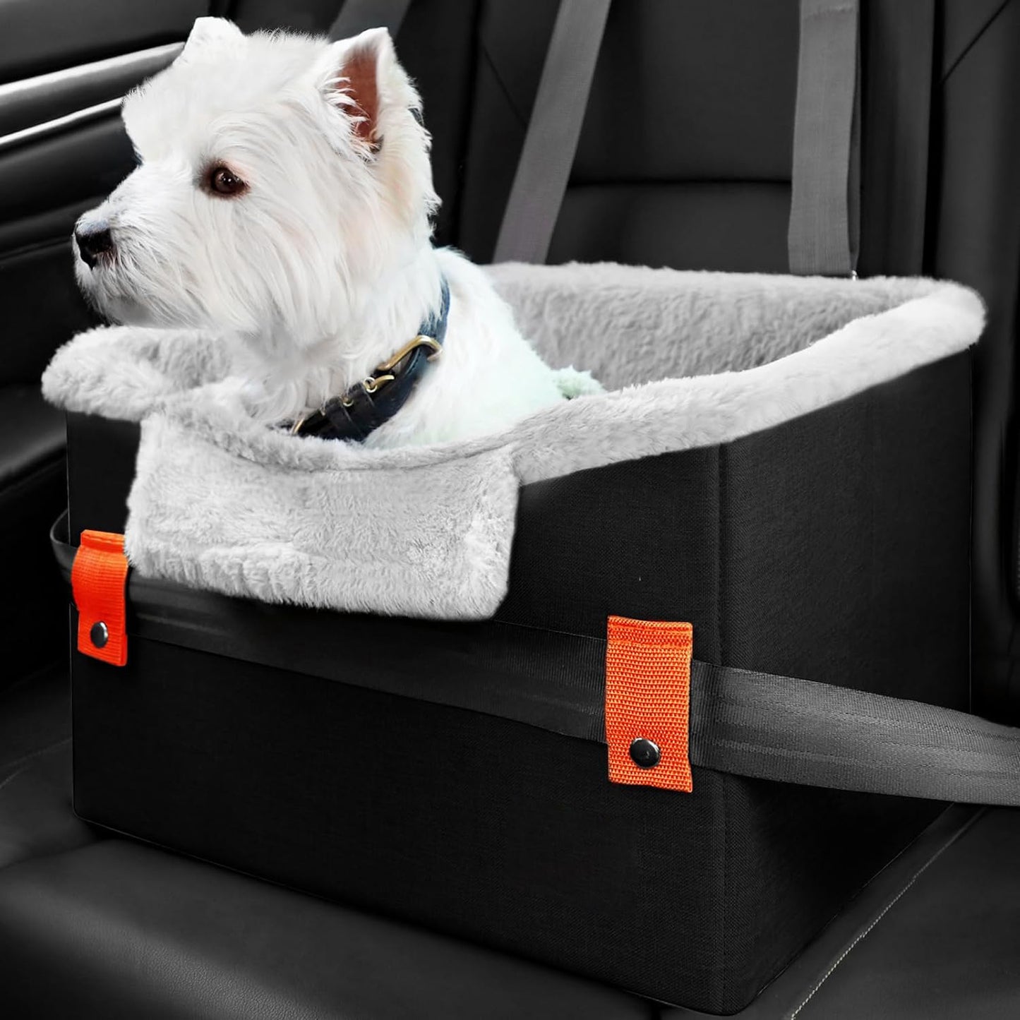 Portable Dog Car Booster Seat with Safety Leash