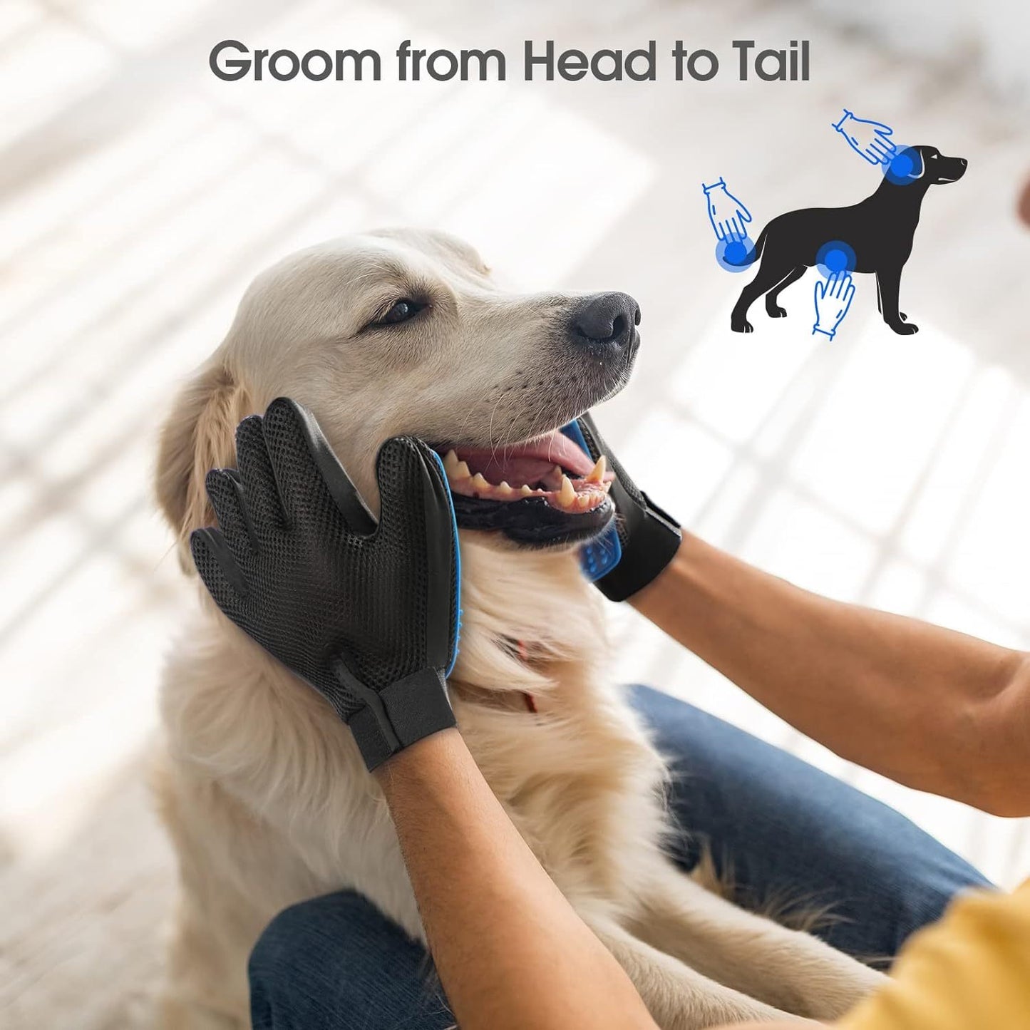 Upgraded Pet Grooming & Shedding Gloves