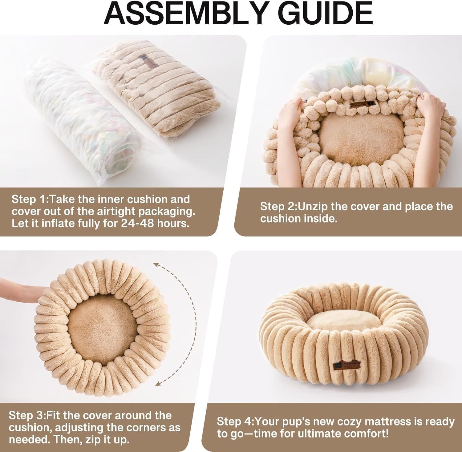 Fluffy Donut Calming Pet Bed