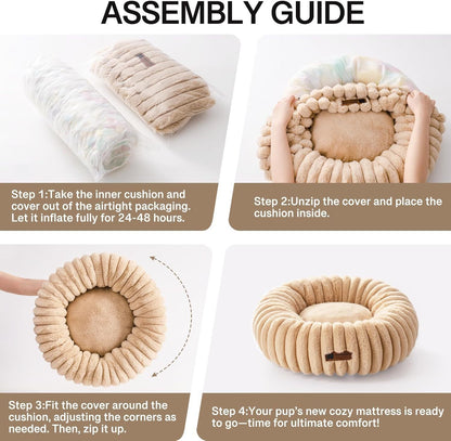 Fluffy Donut Calming Pet Bed