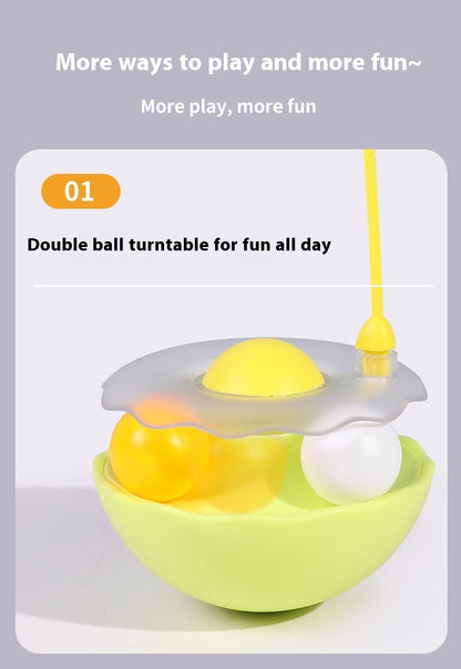 Interactive Cat Tumbler Toy with Feather Teaser