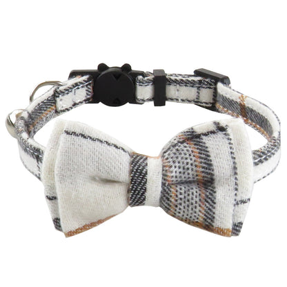 Plaid Bow Tie Cat Collar with Bandana Scarf