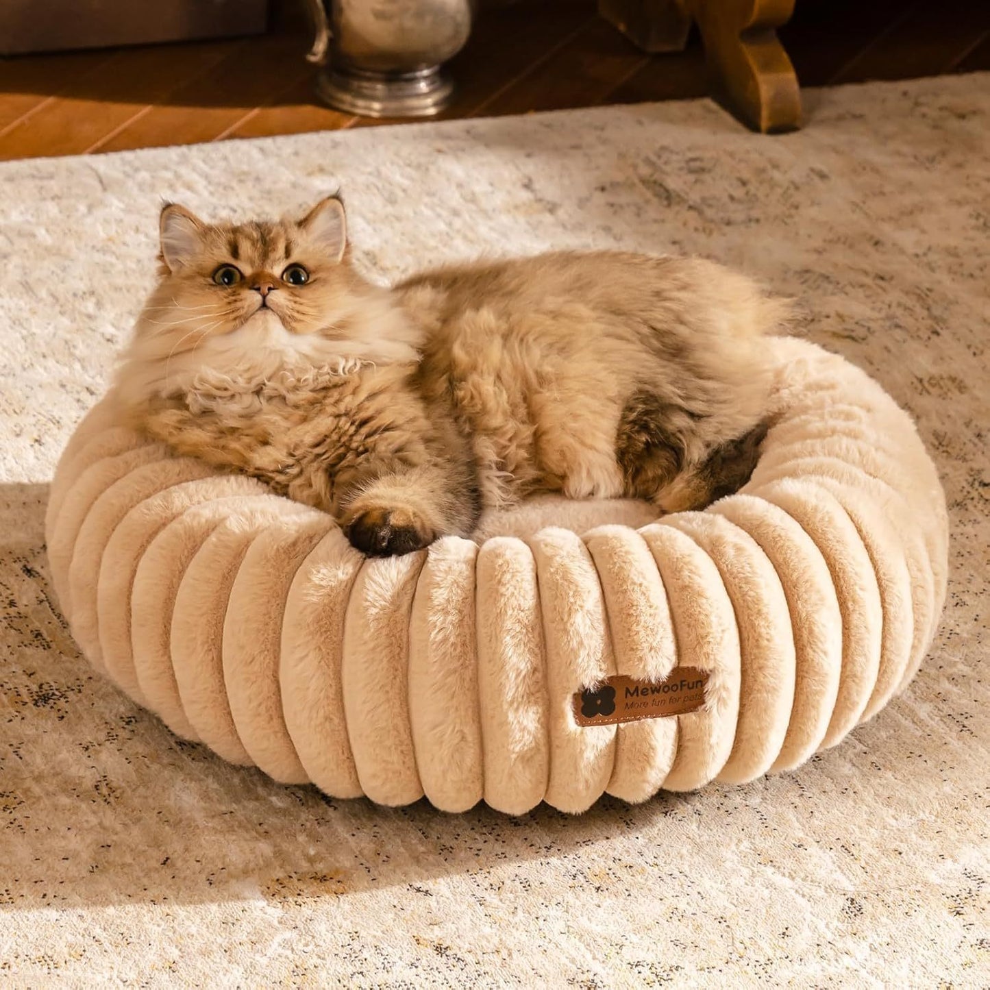Fluffy Donut Calming Pet Bed