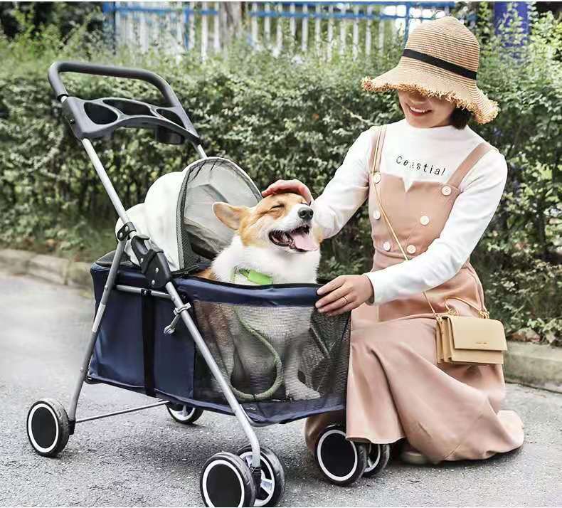 Foldable Pet Stroller for Cats and Dogs