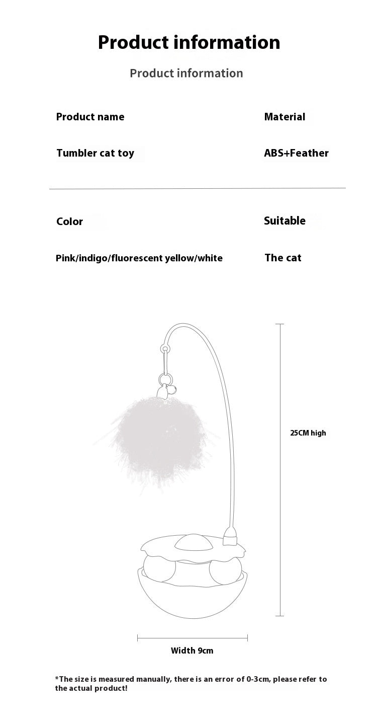 Interactive Cat Tumbler Toy with Feather Teaser