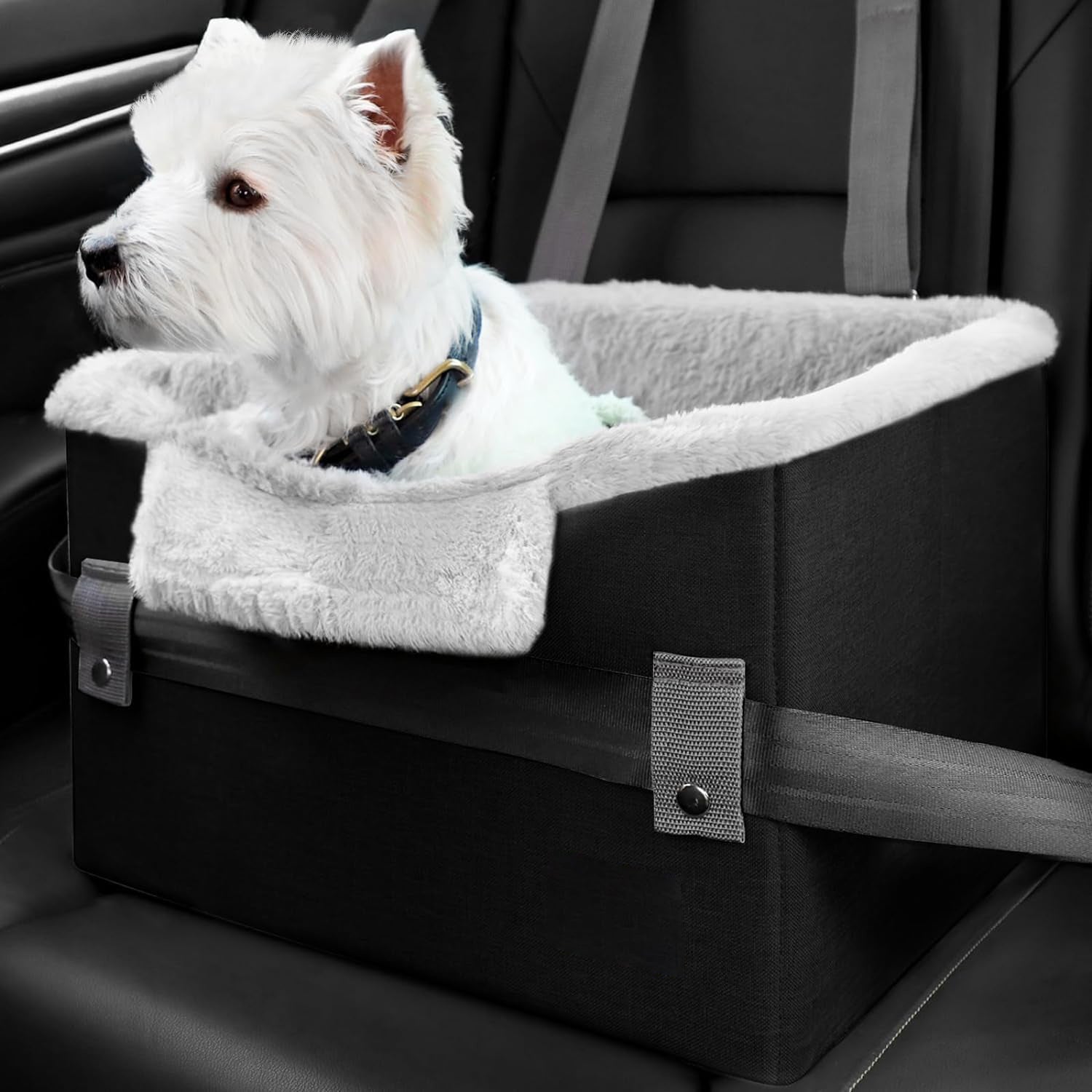 Portable Dog Car Booster Seat with Safety Leash