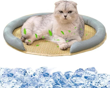 Rattan Cooling Mat Bed for Cats and Dogs