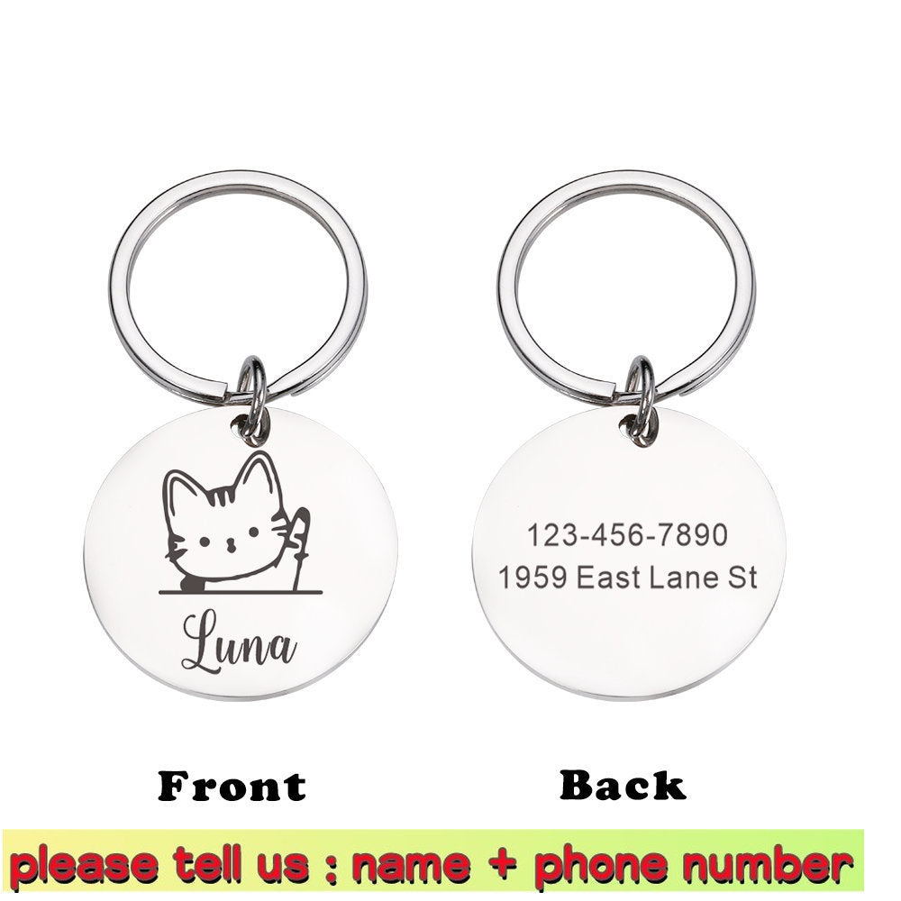 Personalized Pet ID Tag with Name & Number