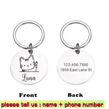 Personalized Pet ID Tag with Name & Number