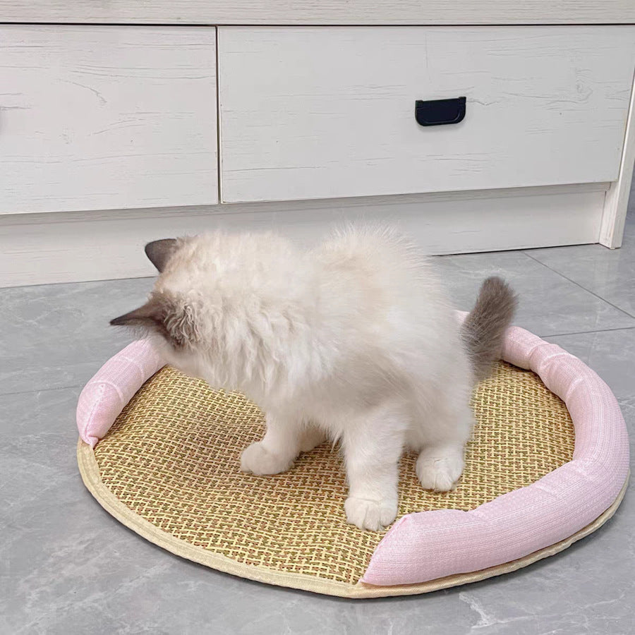 Rattan Cooling Mat Bed for Cats and Dogs